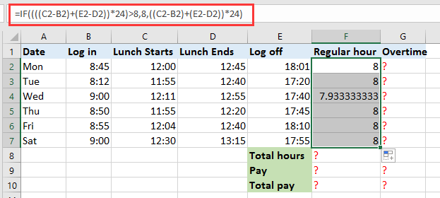overtime calculation excel sheet